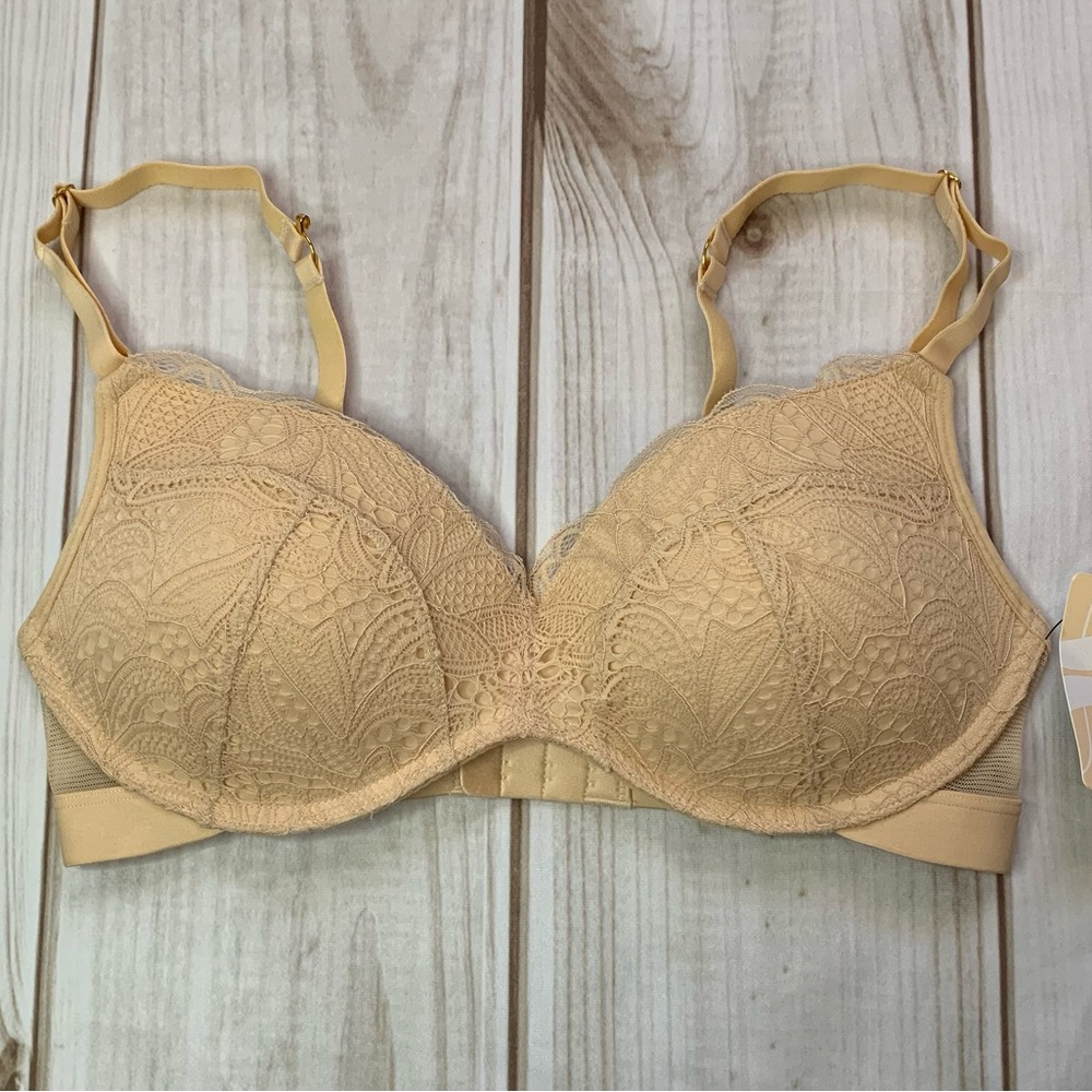 Lively Bra Size 34D The Lace Push Up No Wire Toasted Almond 47570